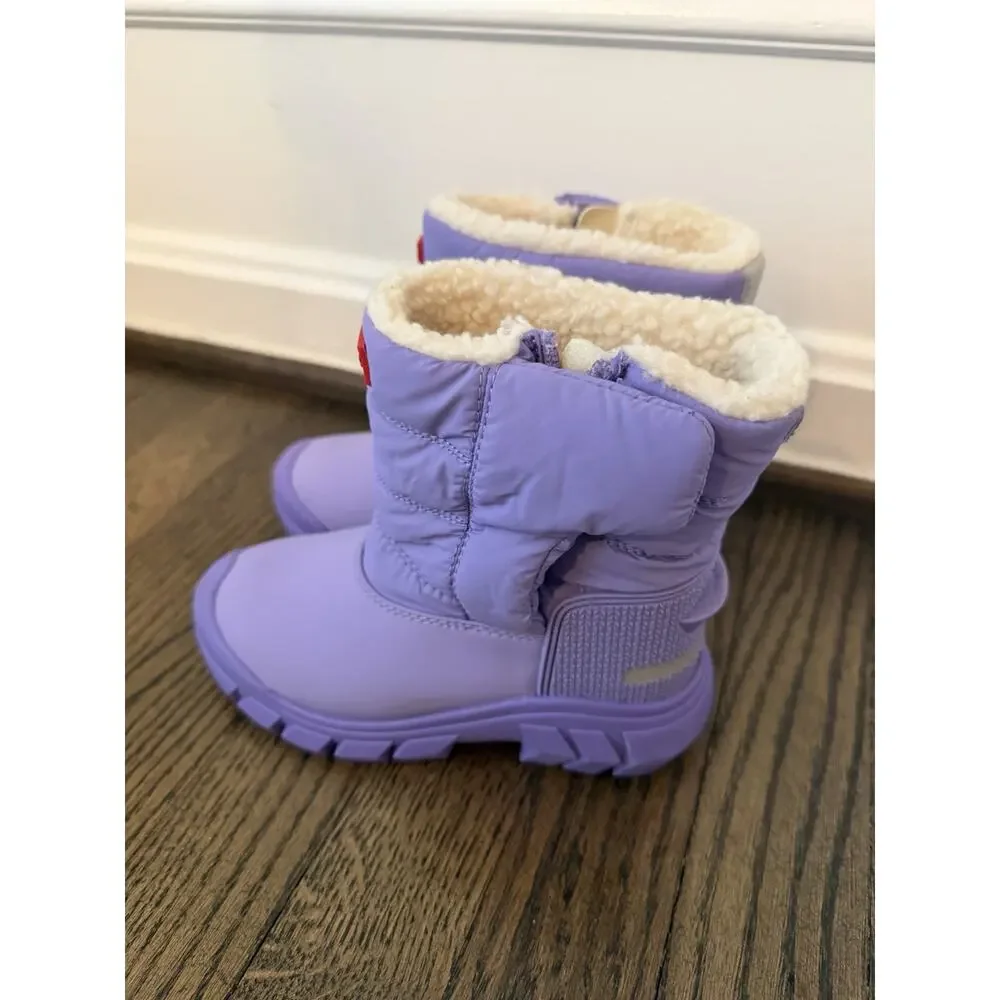 Hunter Kids Insulated Waterproof Sherpa Lined Snow Boots Purple Girls 10c NEW